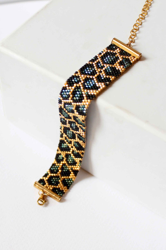 دستبند پلنگی طلایی