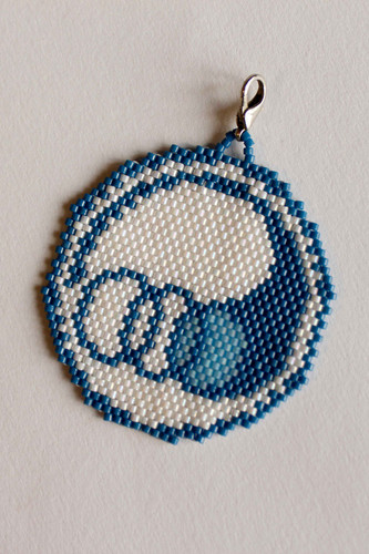 آویز لوگوی استقلال - سفید - آبی