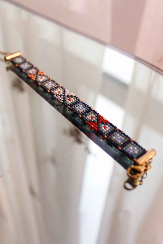 دستبند میوکی - حوض ماهی - فیروزه ای - سرمه ای - نارنجی - سفید