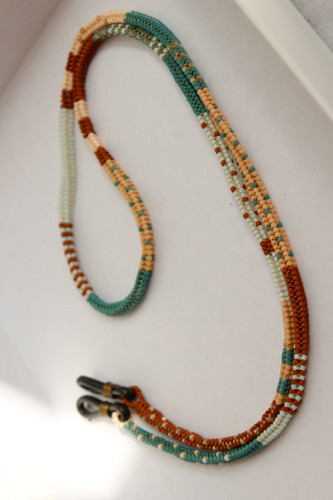 بند عینک لوله ای میوکی - سبز - کرم - آجری