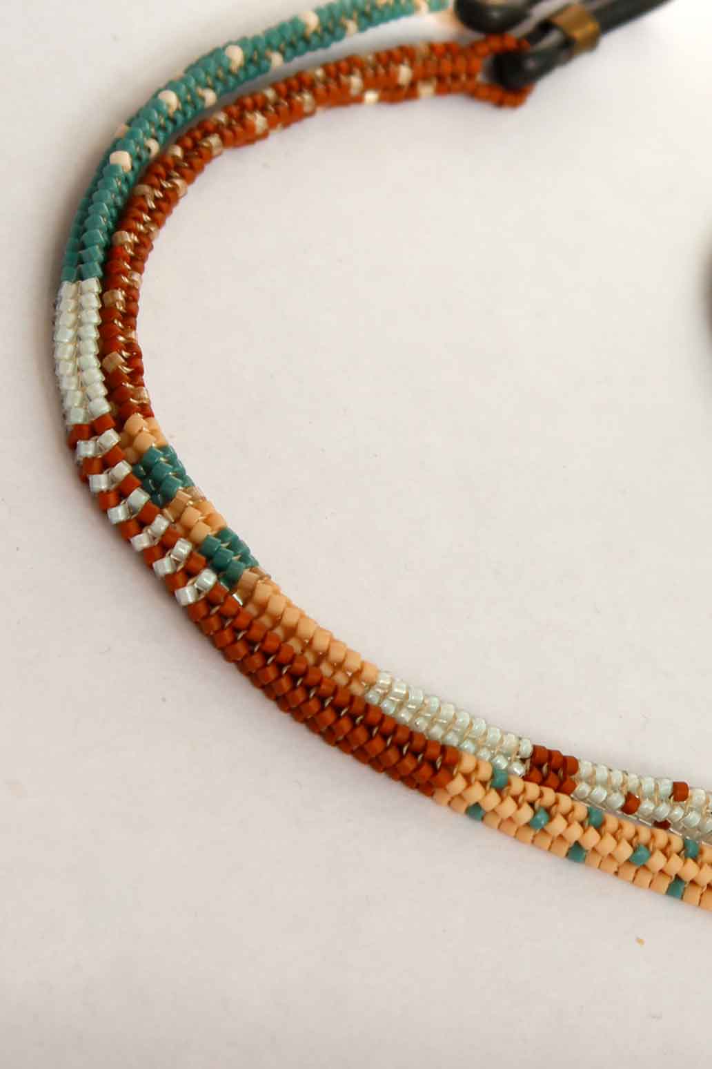 بند عینک لوله ای میوکی - سبز - کرم - آجری