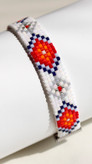 دستبند میوکی - طرح هندسی دو - قرمز - سرمه ای - سفید - طوسی