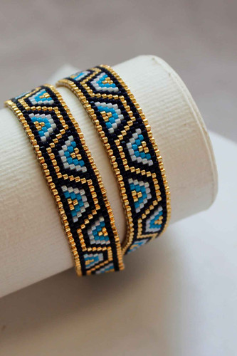 گردنبند چوکری میوکی - طرح چشم نظر - طلایی - سورمهای - سفید - فیروزهای