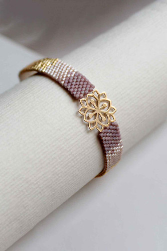 دستبند میوکی - طرح نقره و طلا- بنفش - صورتی - طلایی - سفید