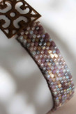 دستبند میوکی - طرح نقره و طلا- بنفش - صورتی - طلایی - سفید - بژ - طوسی متالیک