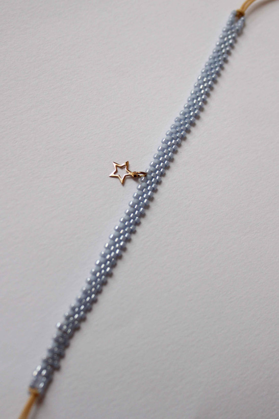ست دستبند میوکی - ستاره و کهکشان - نیلی - طلایی - نقره ای - بژ ابریشکی