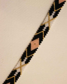 پابند میوکی - طرح هندسی - مشکی - طلایی - سفید - صورتی کرم