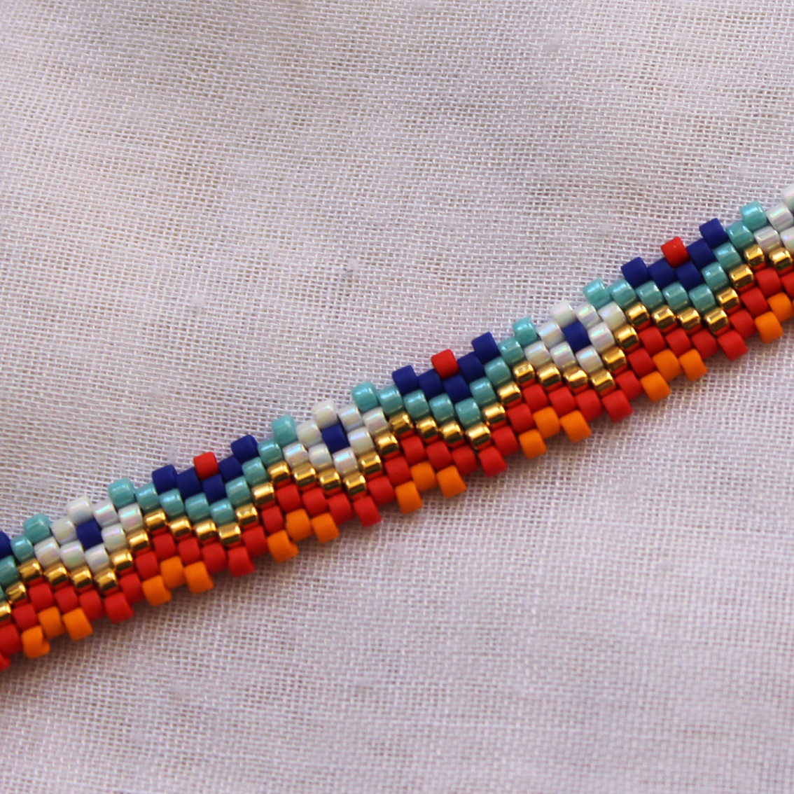 پابند میوکی - طرح رنگی - نارنجی - قرمز - سفید - طلایی - آبی آسمانی - آبی کاربنی