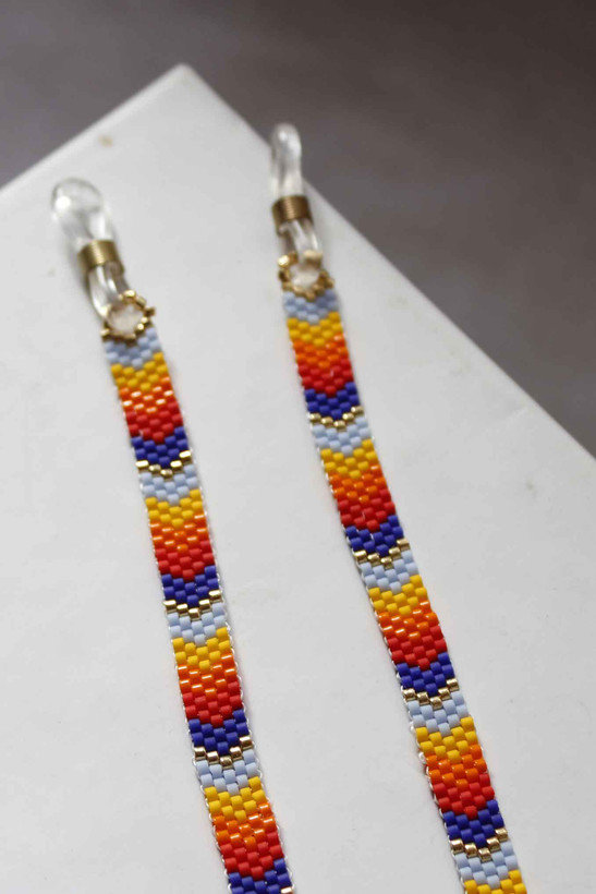 بند عینک میوکی - طرح رنگی - زرد - نارنجی - قرمز - آبی - طلایی - سبزآبی