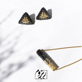 نیم ست گردنبند و گوشواره - میوکی و طلا - میوکی و نقره - مشکی - طلایی