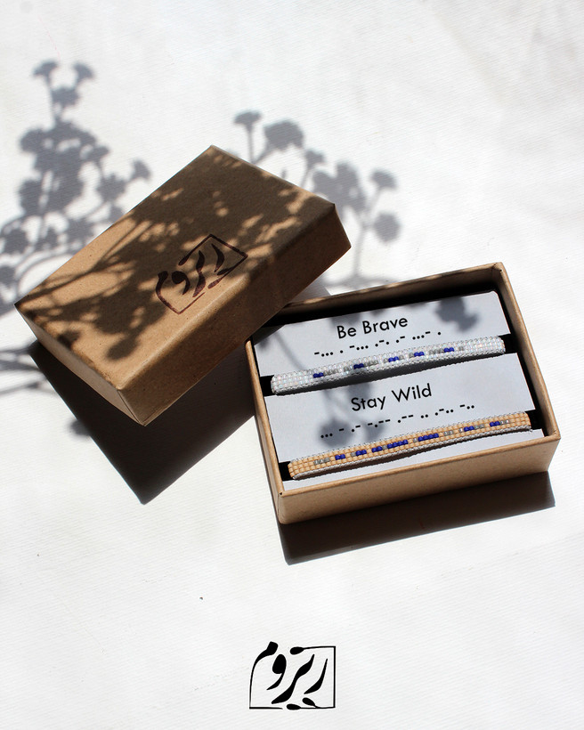 دستبند میوکی - طرح کد مورس - ست دو عددی