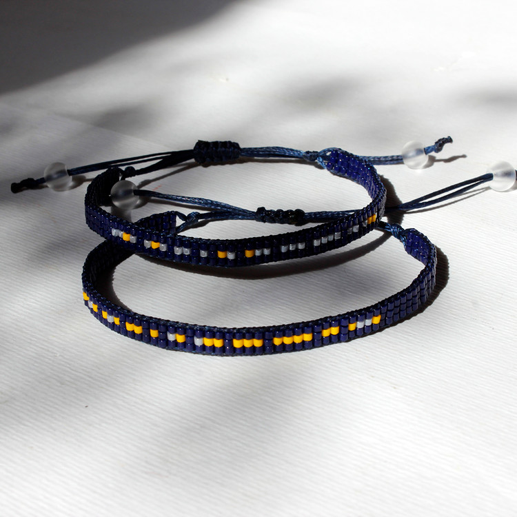 دستبند میوکی - طرح کد مورس - ست دو عددی دستبند دوستی