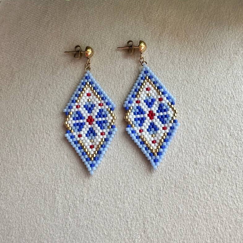 گوشواره میوکی کاشی لاجورد