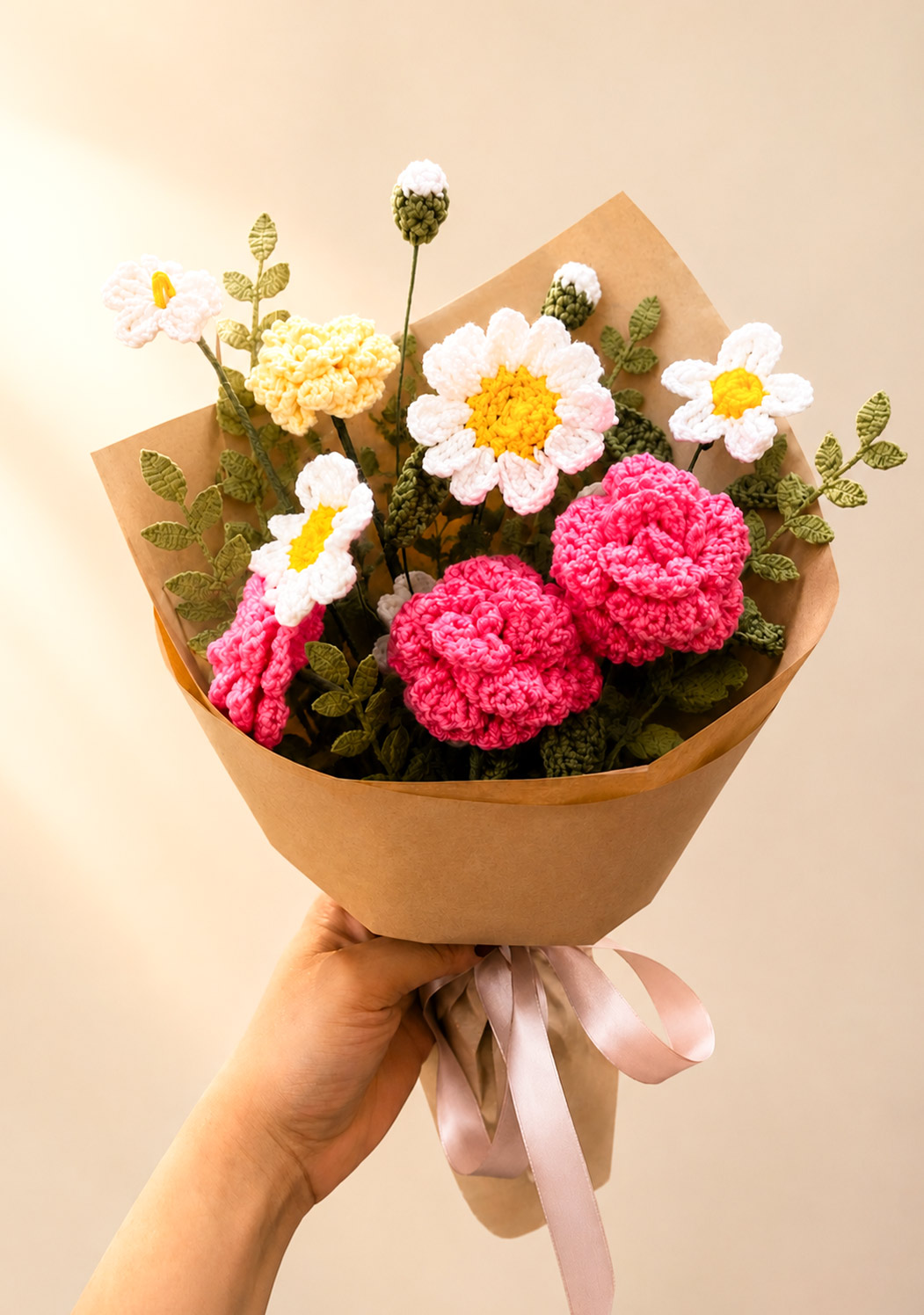 دسته گل کاموایی