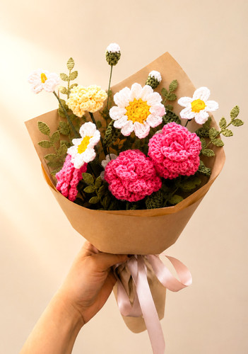 دسته گل کاموایی